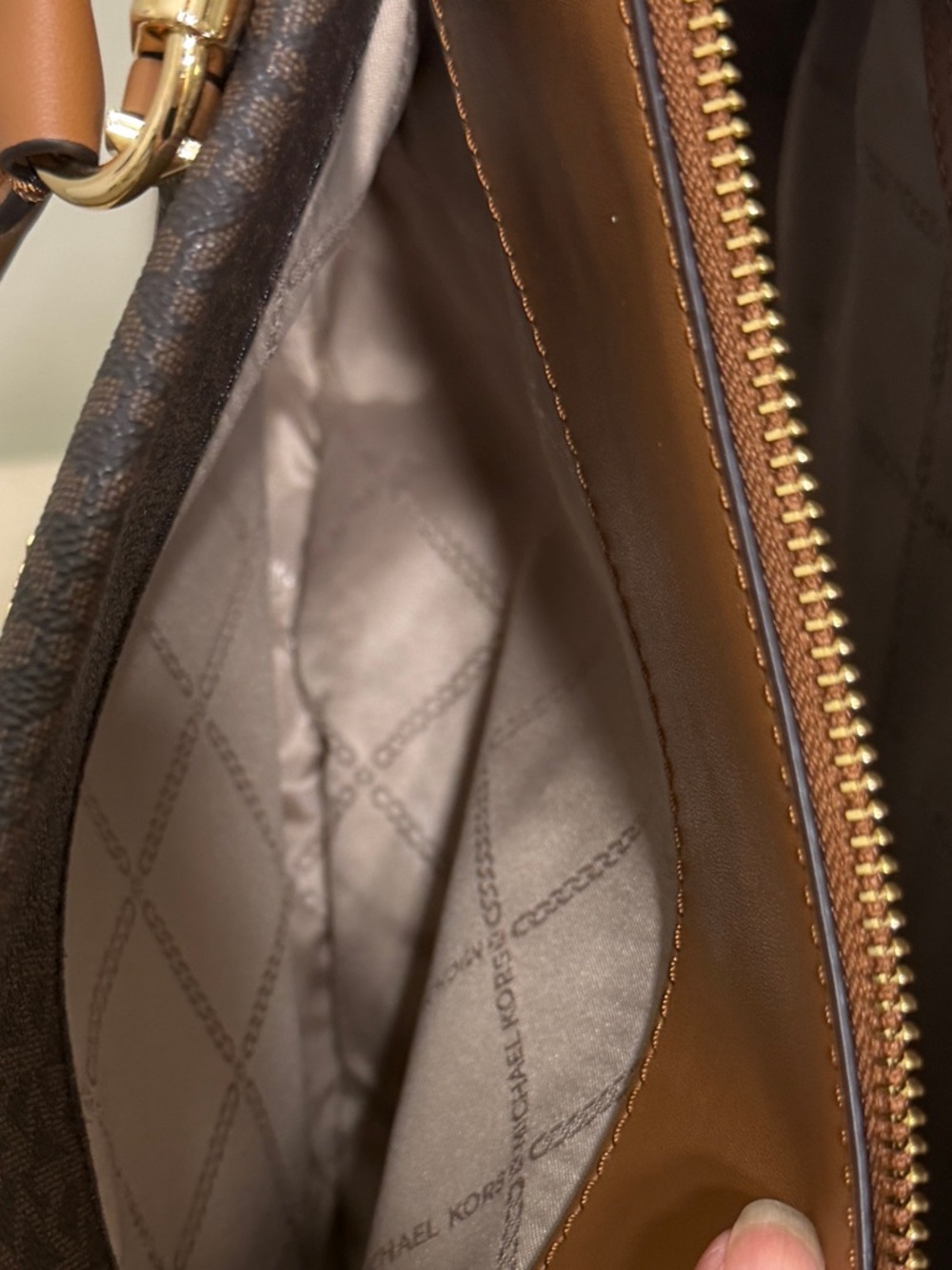 Michael Kors Marilyn Med Brown and Tan Satchel - Picture 9 of 16